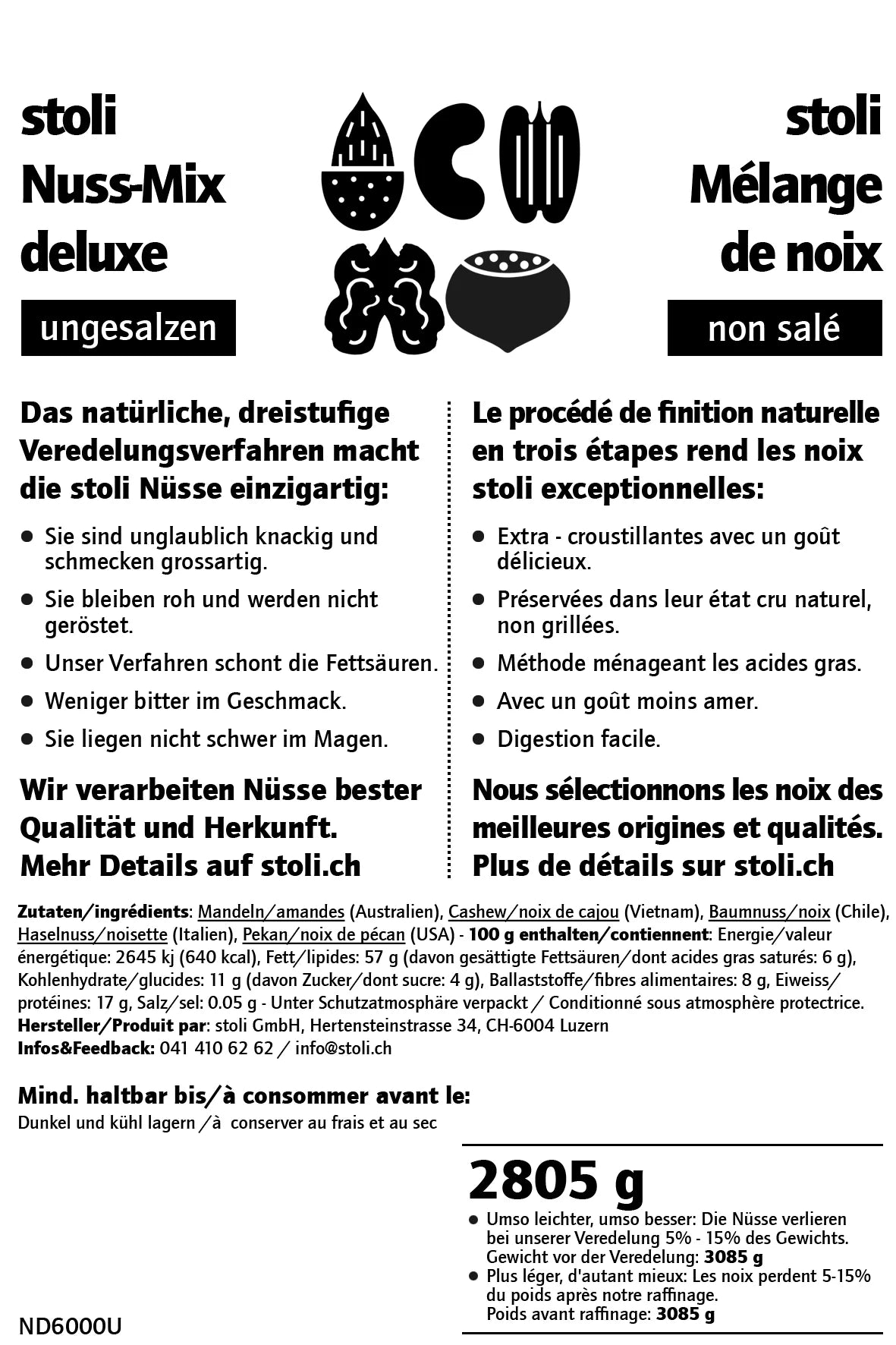 STOLI Nuss-Mix deluxe ungesalzen Btl 2805 g