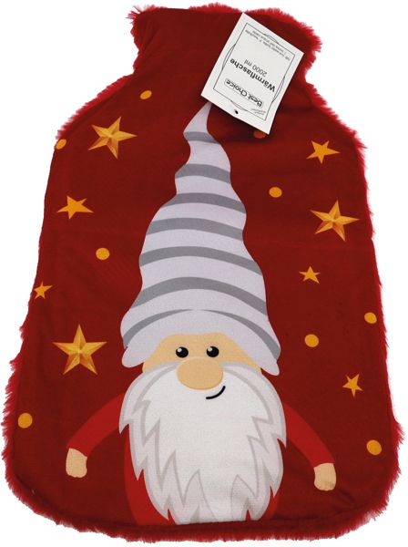 Wichtel-Wärmflasche 2 Liter mit edlem Überzug