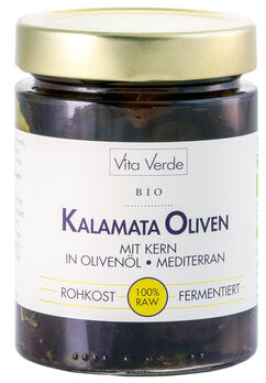 VITA VERDE Kalamata Oliven mit Kern in Olivenöl 330g