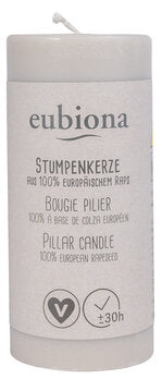 EUBIONA KERZEN Stumpenkerze Rapswachs hellgrau 50x110 mm 1Stk