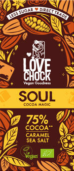 LOVECHOCK Tafel Soul Zartbitter Karamell Meersalz 75% 70g