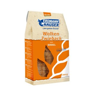 Erdmannhauser Dinkel Wolken Zwieback ungesüsst, Demeter 200g