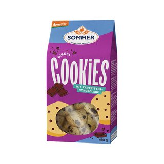 Sommer Dinkel Cookies mit Zartbitter-Schokolade, Demeter 150g