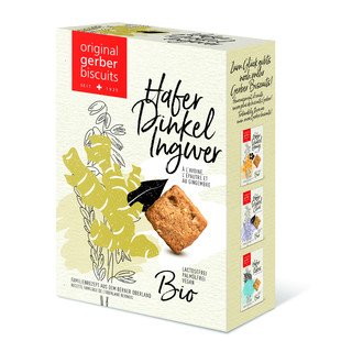 Gerber Biscuits Hafer Dinkel Ingwer Biscuits, CH Bio 2x80g