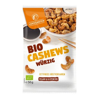 Landgarten Cashews würzig mit Tamari-Sauce, EU Bio 50g