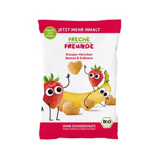 Freche Freunde Knusper-Herzchen Banane & Erdbeere, EU Bio 30g