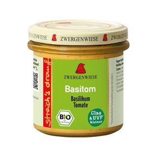 Zwergenwiese streich's drauf Basitom, Brotaufstrich Basilikum Tomate, EU Bio 135ml