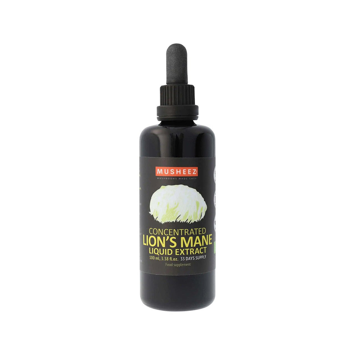 NaturKraftWerke Lion’s Mane Flüssigextrakt aus Bio-Vitalpilz, EU Bio Flasche 100 ml/Glas Einweg