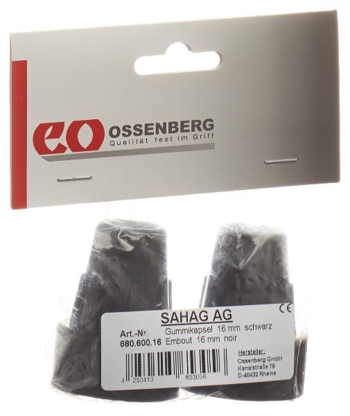 SAHAG Krückenkapseln 16mm schwarz 1 Paar