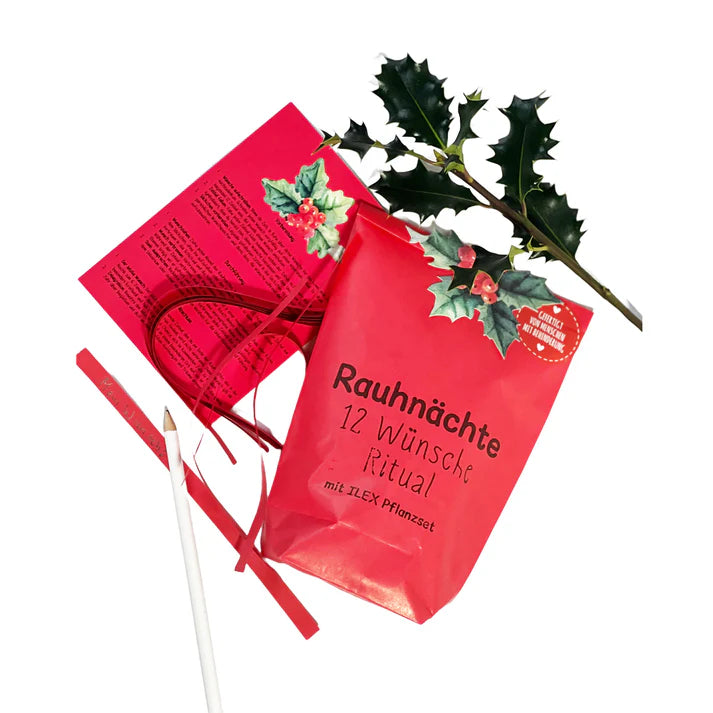Rauhnächte 13 Wünsche Ritual Wundertüte mit ILEX Pflanzset