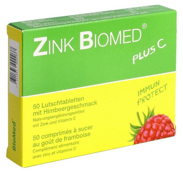 ZINK BIOMED plus C Lutschtabl Himbeer 50 Stk