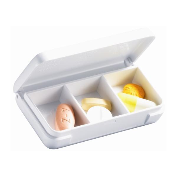 SAHAG Tablettendose 6.5x3.5cm weiss 3-teilig