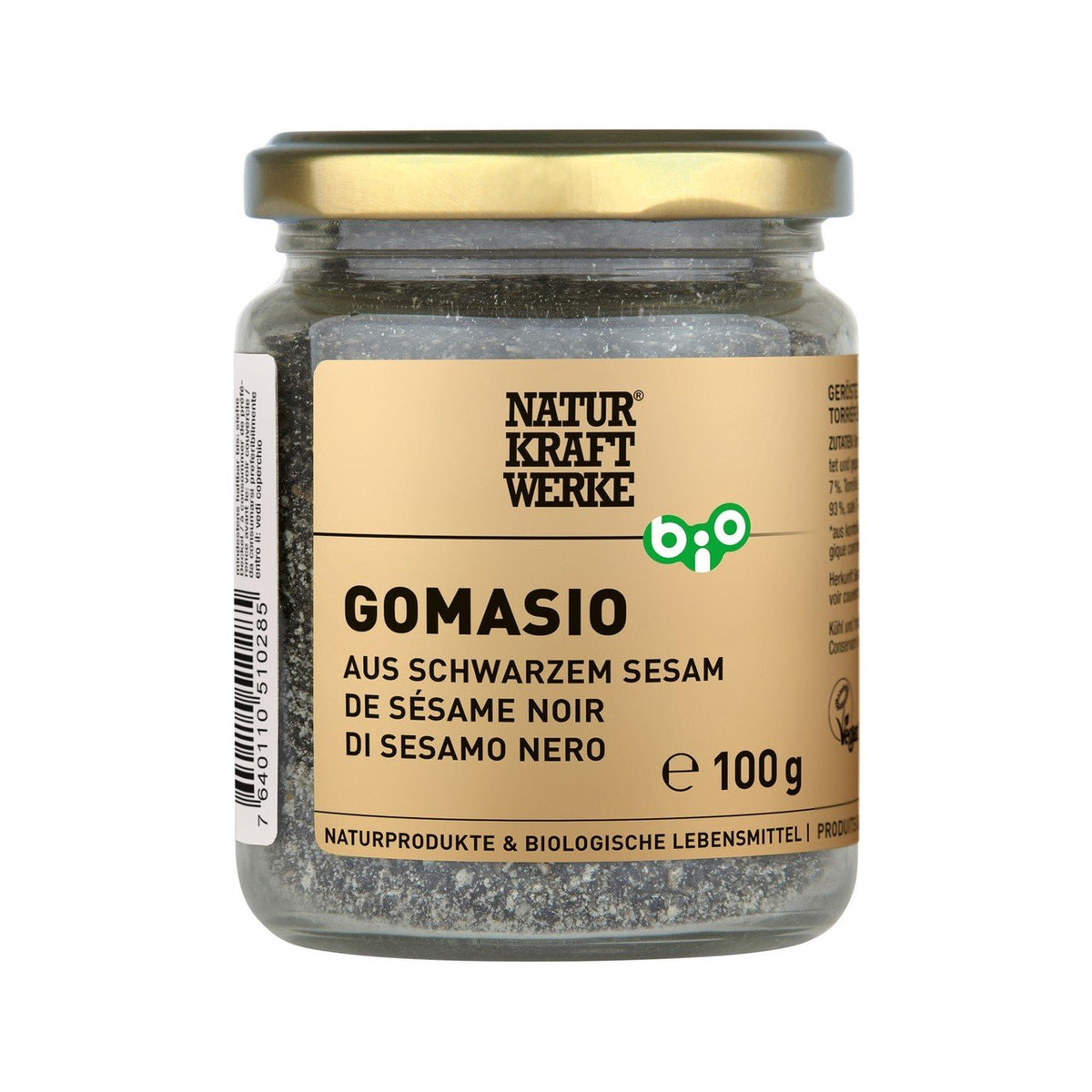 NaturKraftWerke Gomasio aus schwarzem Sesam, CH Bio Glas 100 g