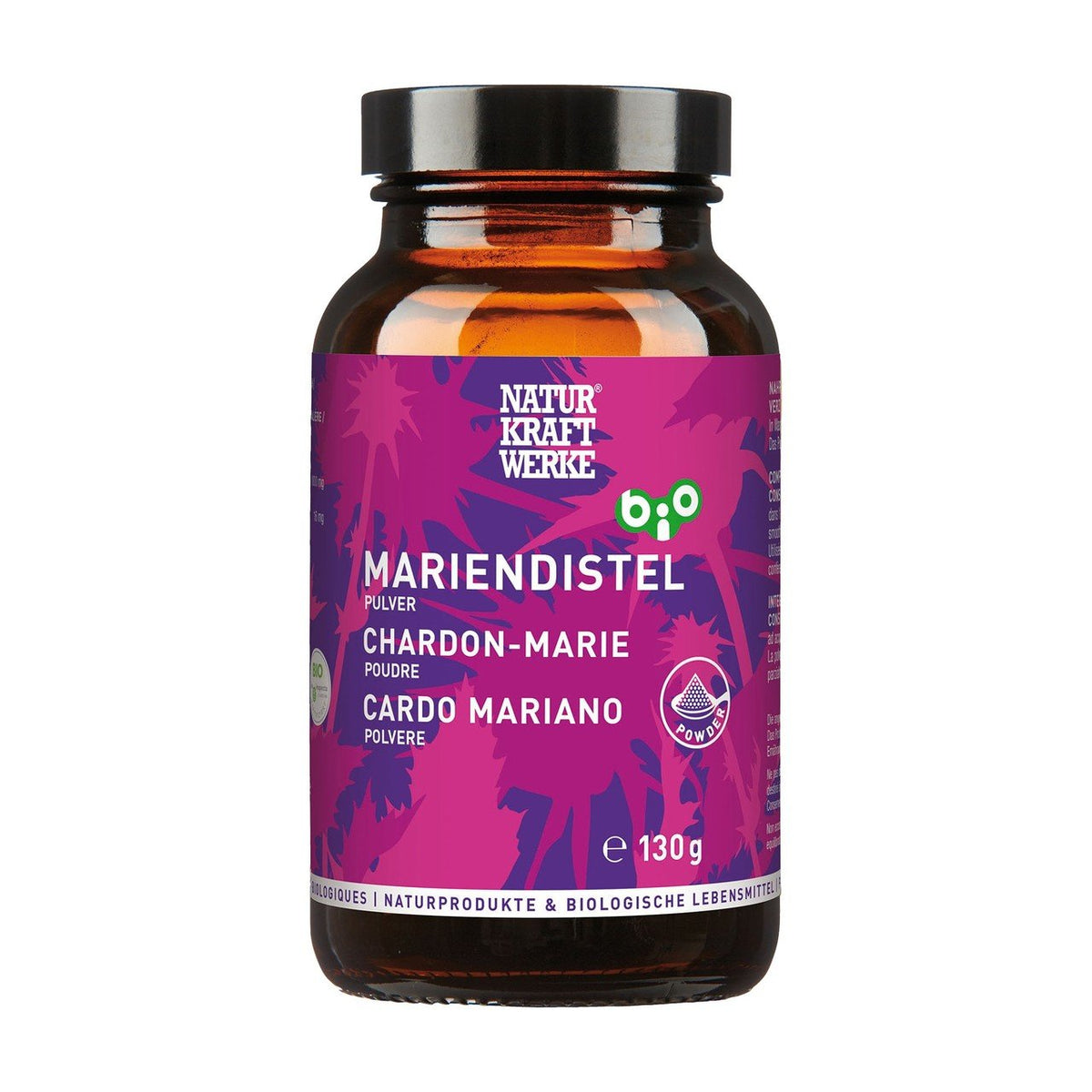 NaturKraftWerke Mariendistel Pulver, CH Bio Glas 130 g