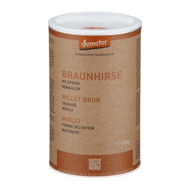 NaturKraftWerke Braunhirse Wildform gemahlen, Demeter Dose 500 g