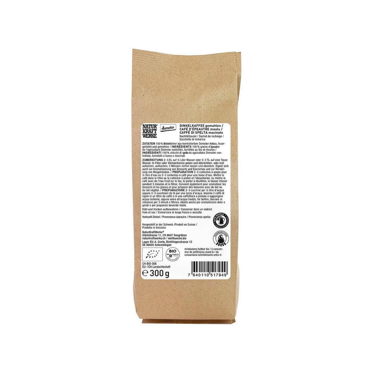 NaturKraftWerke Dinkelkaffee, Demeter Beutel 300 g