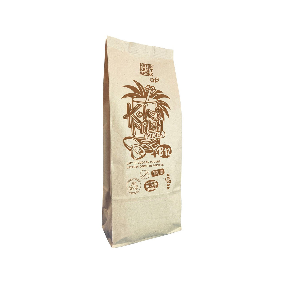 NaturKraftWerke Kokosmilchpulver mit B12, EU Bio Beutel 600 g