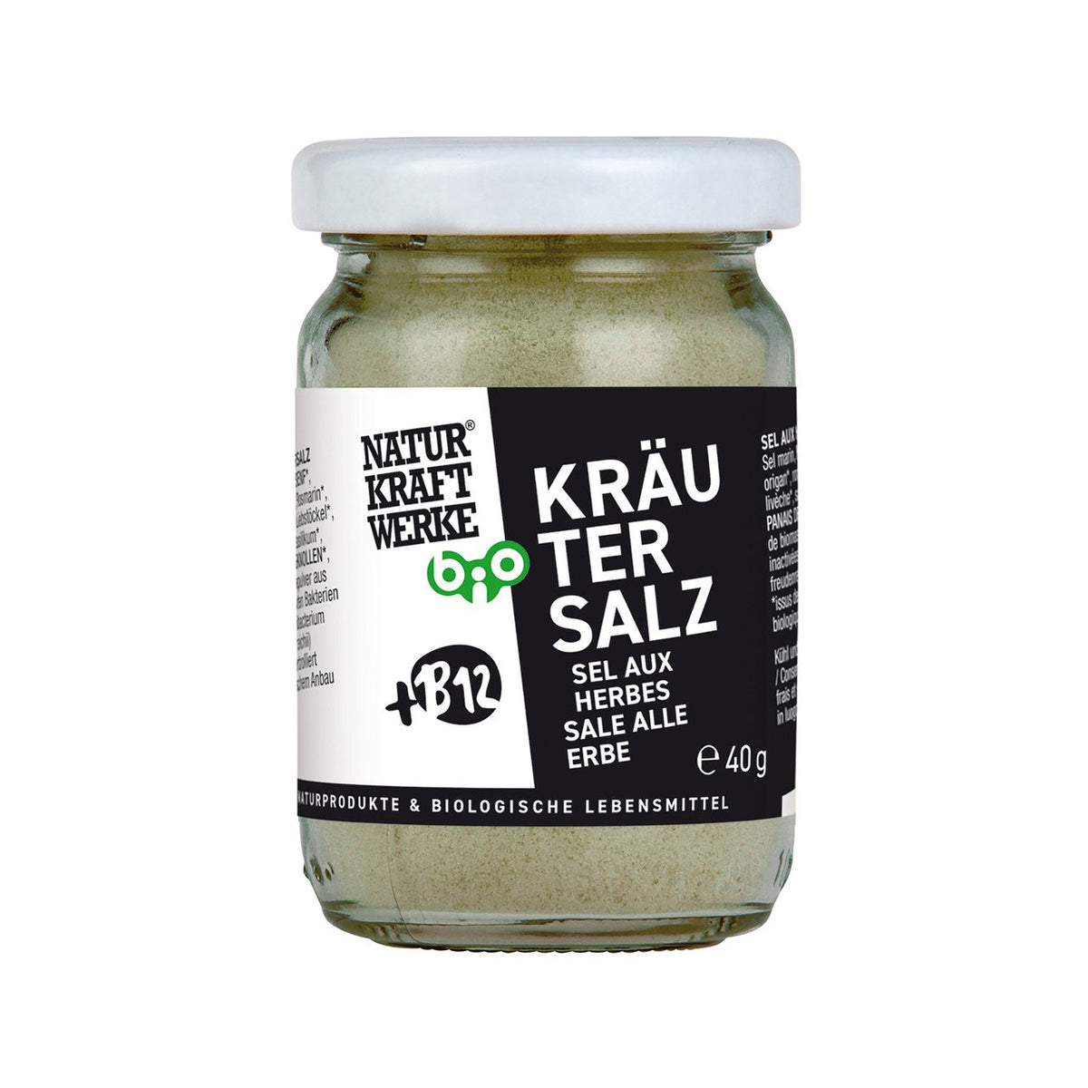NaturKraftWerke Kräutersalz mit B12, EU Bio Glas 40 g