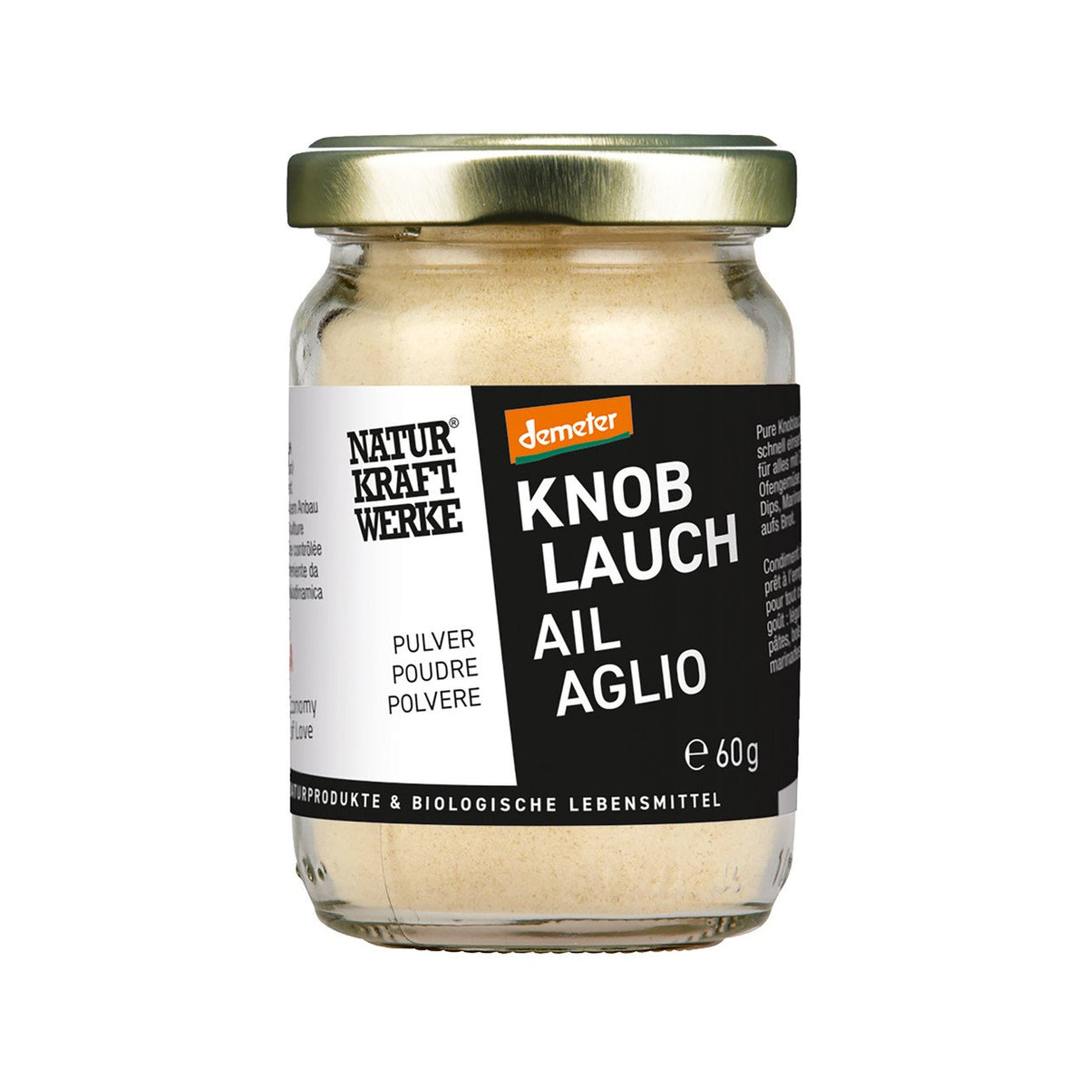 NaturKraftWerke Knoblauch Pulver, Demeter Glas 60 g