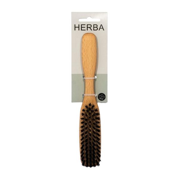 HERBA Haarbürste Wildschweinbo oval Buchenholz