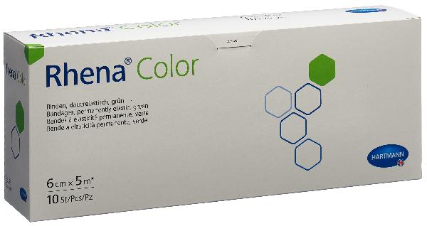 RHENA Color Elast Binde 6cmx5m grün offen 10 Stk
