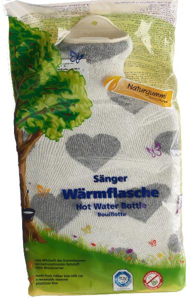 SÄNGER Wärmflasche Naturkau Strickb 2l Herze