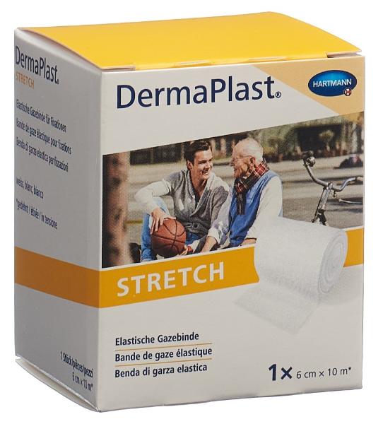 DERMAPLAST Stretch Gazebinde 6cmx10m weiss