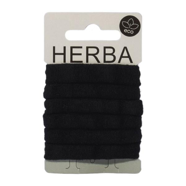 HERBA Ecofriendly Haarbinder Ø5cm schwarz 6 Stk