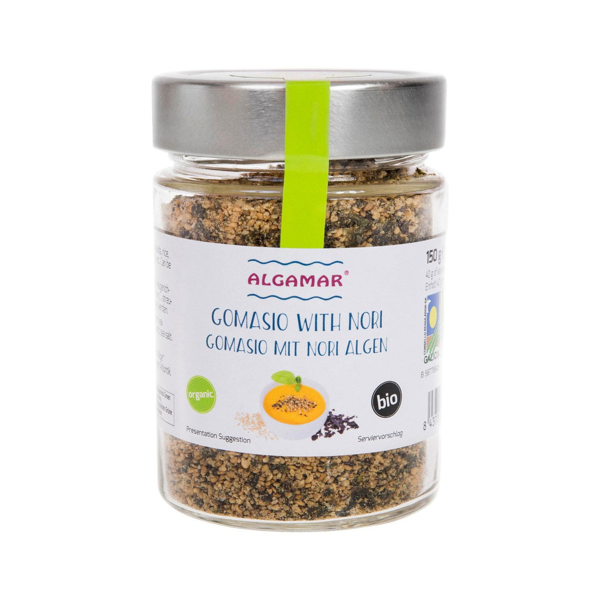 Algamar Gomasio mit Nori Algen, EU Bio Glas 150 g