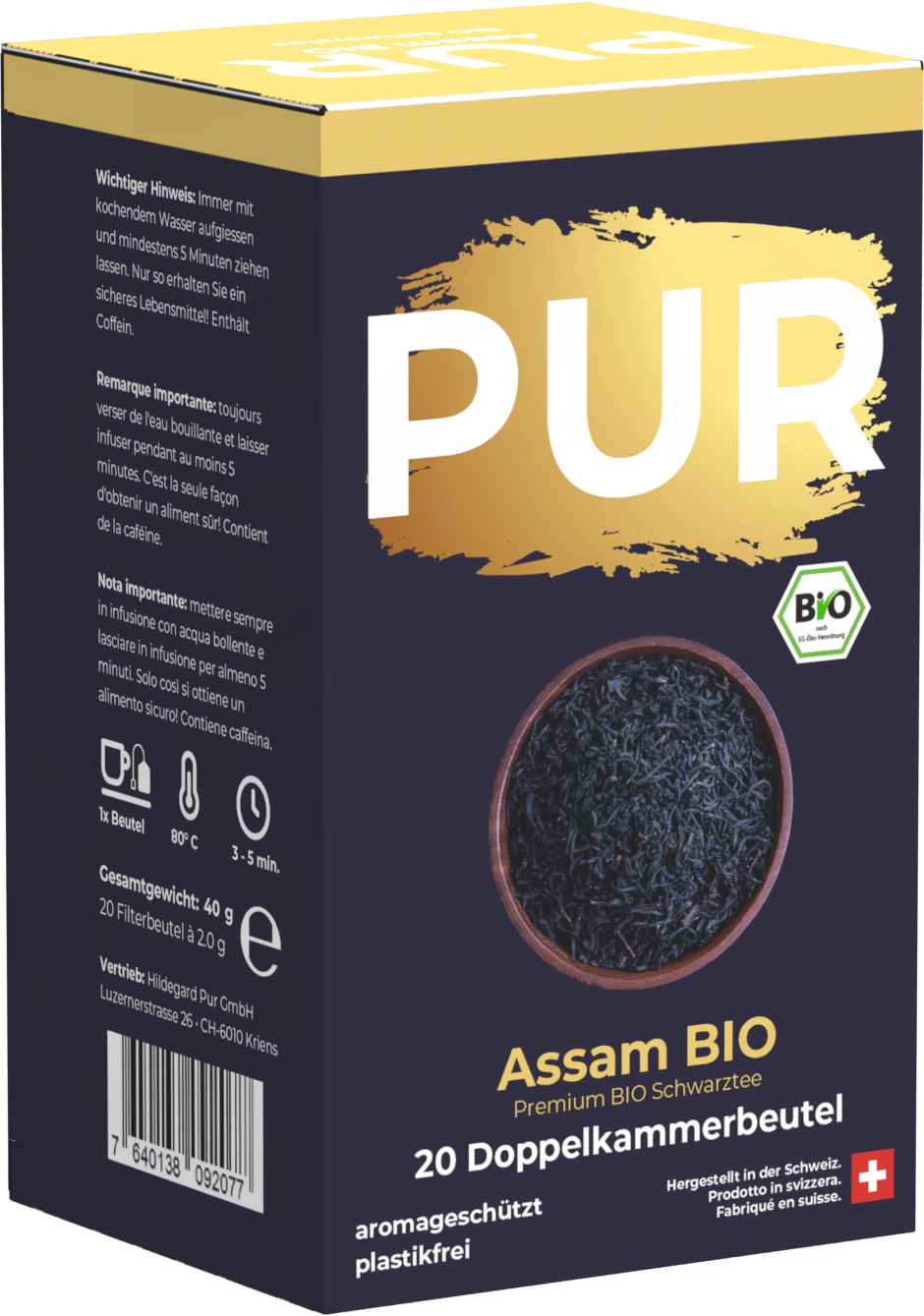 PUR Assam Schwarztee BIO 20 Btl