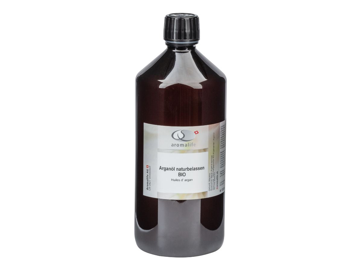 AROMALIFE Arganöl naturbelassen (leichter Geruch) - BIO Körperöl 1 l