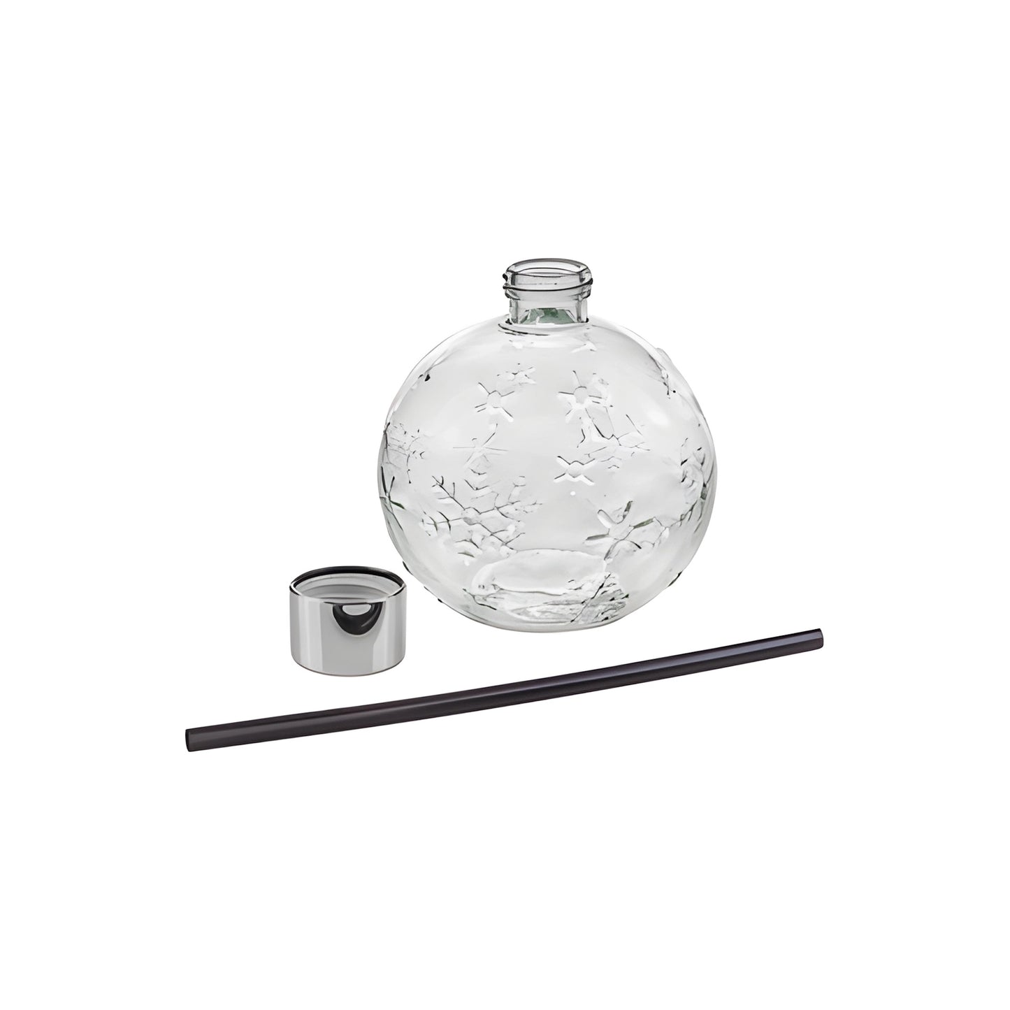 Trinkglas Weihnachtskugel mit Strohhalm Champagner 450ml