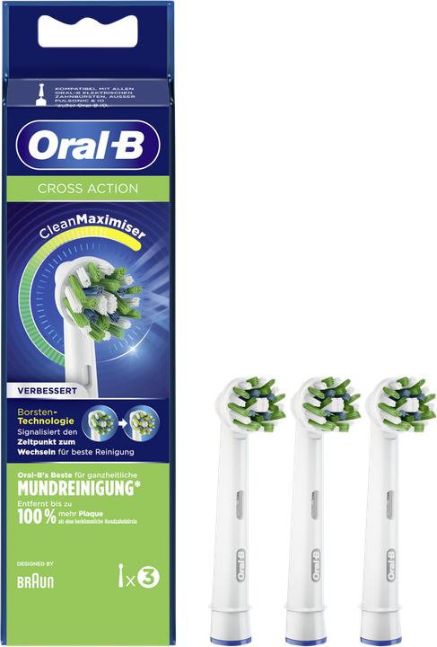 Oral-B CrossAction CleanMaximiser Aufsteckbürsten, Packung mit 3 Stück