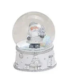 SCHNEEKUGEL Nikolaus aus Poly Weiss