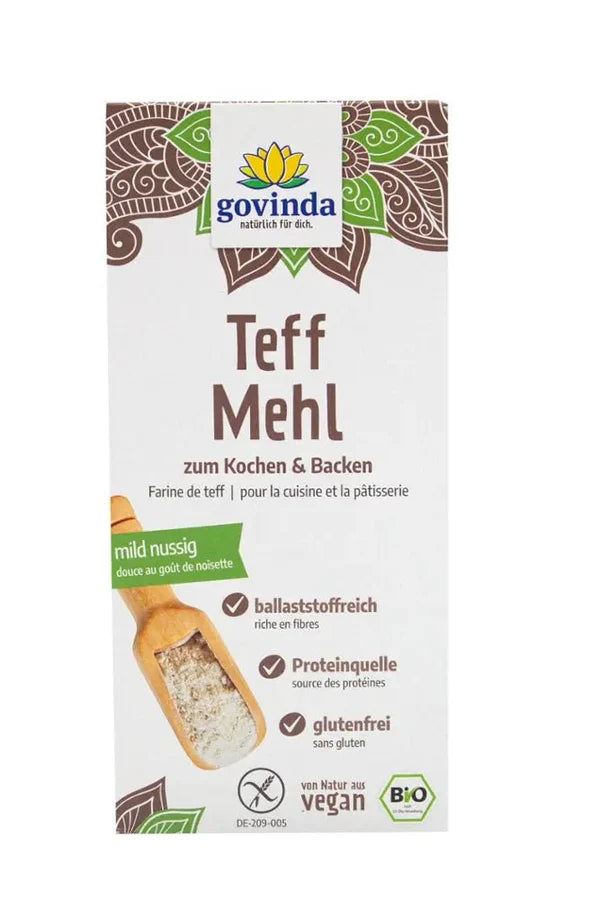 GOVINDA Teffmehl hell Bio glutenfrei 450 g