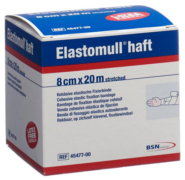 ELASTOMULL HAFT Gazebinde 20mx8cm weiss Rolle