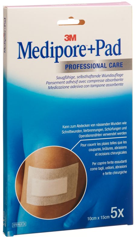3M MEDIPORE+PAD 10x15cm Wundkissen 5x10.5cm 5 Stk