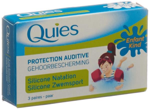 QUIES Wassergehörschutz Silikon Kinder 3 Paar