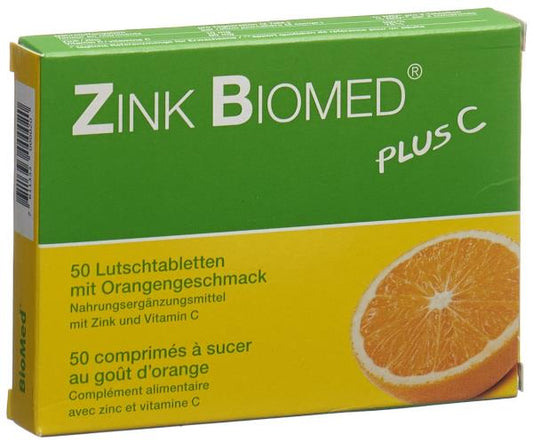 ZINK BIOMED plus C Lutschtabl Orange 50 Stk