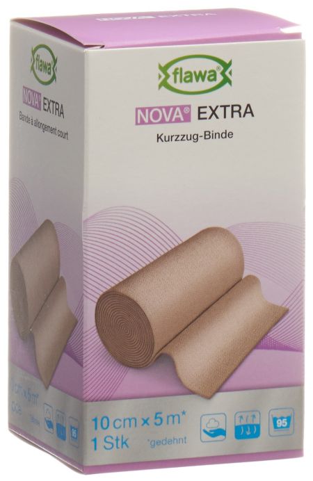 FLAWA NOVA EXTRA Kurzzugbinde 10cmx5m hautfarbig