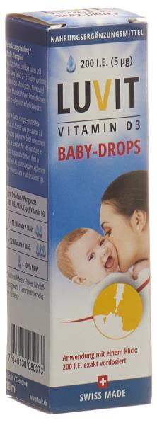 LUVIT Vitamin D3 Baby-Drops Tropffl 10 ml
