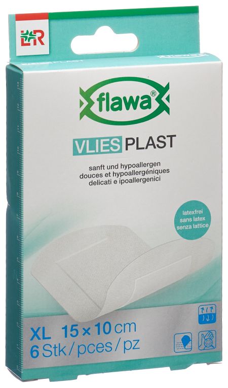 FLAWA Vlies Plast Pflasterstrips 10x15cm 6 Stk