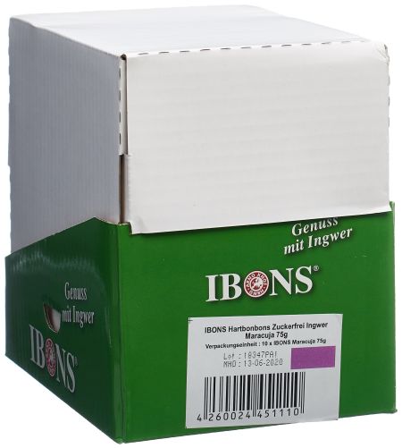 IBONS Ingwer Bonbon Display Maracuja o Z 10x75g
