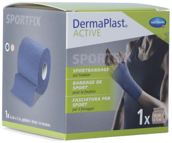 DERMAPLAST Active Sportbandage 6cmx5m blau