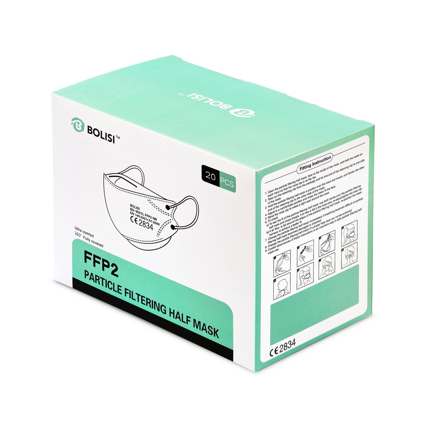 BOLISI BS-9501L FFP2 Particle Filtering Half Mask NR 20Stk