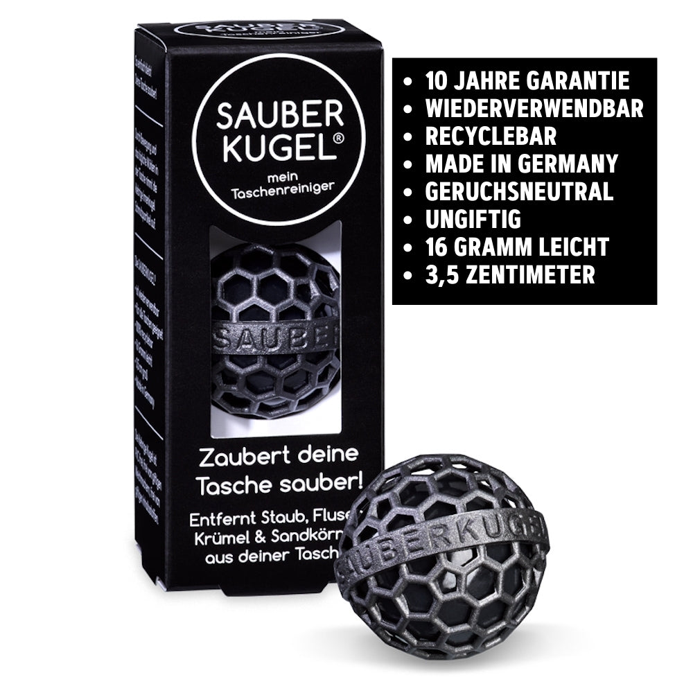 SAUBERKUGEL Taschenreiniger schwarz