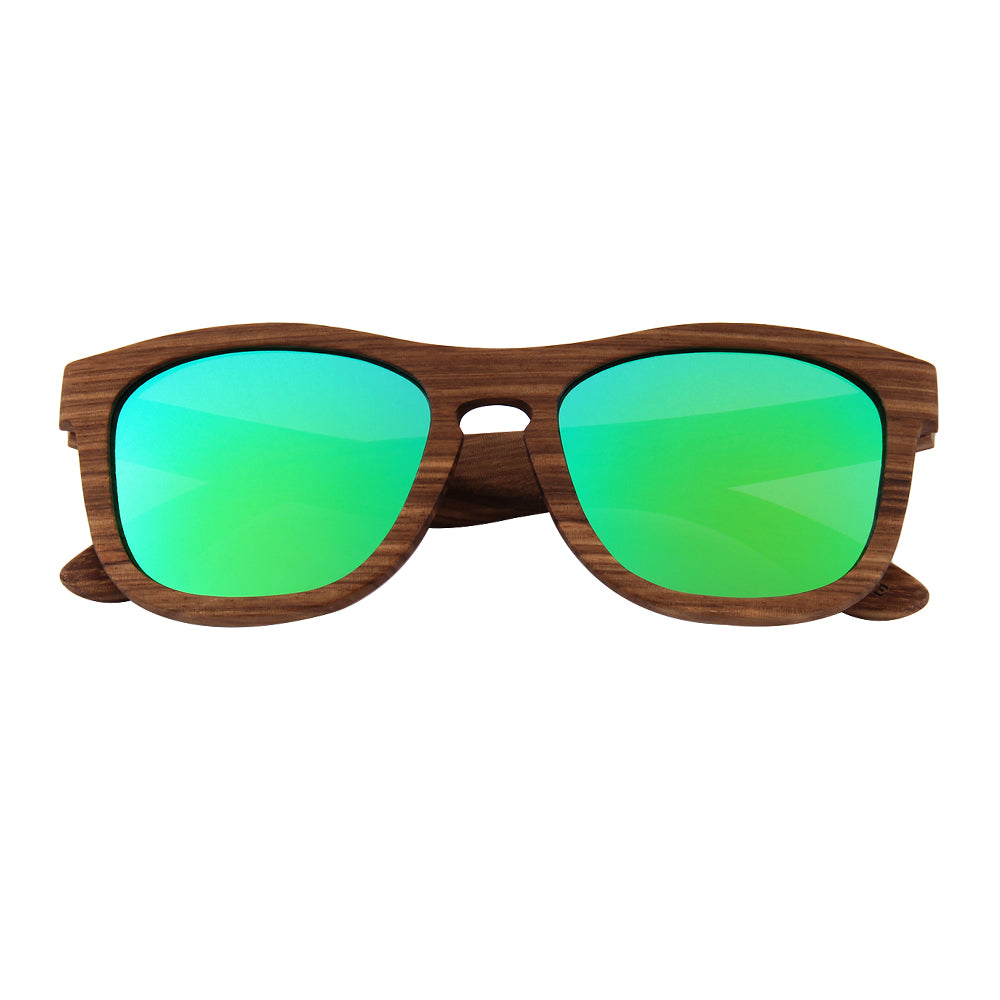 EDELHOLZ Holzsonnenbrille "TINOS" ZEBRA GREEN