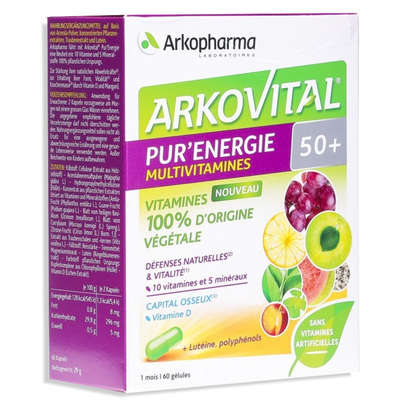 DrogerieMarkt24 - DrogerieMarkt24 ARKOVITAL PurEnergie 50+ Kapseln 60 Stück - Burgerstein