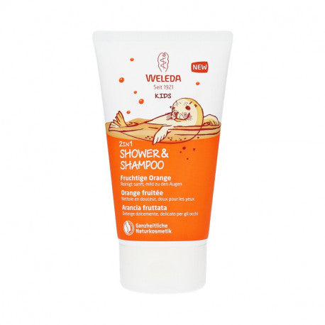DrogerieMarkt24 - DrogerieMarkt24 WELEDA Kids 2in1 Shower & Shampoo Fruchtige Orange 150 ml - Burgerstein