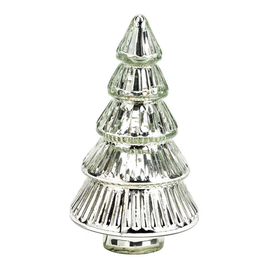 Tannenbaum aus Glas silber (B/H/T) 10x18x10cm